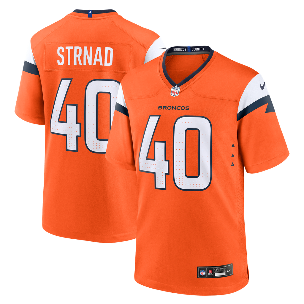 Justin Strnad Denver Broncos Nike Team Game Jersey -  Orange