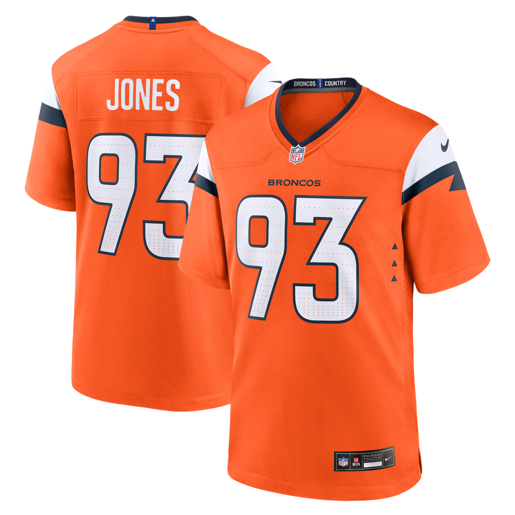 D.J. Jones Denver Broncos Nike Team Game Jersey -  Orange