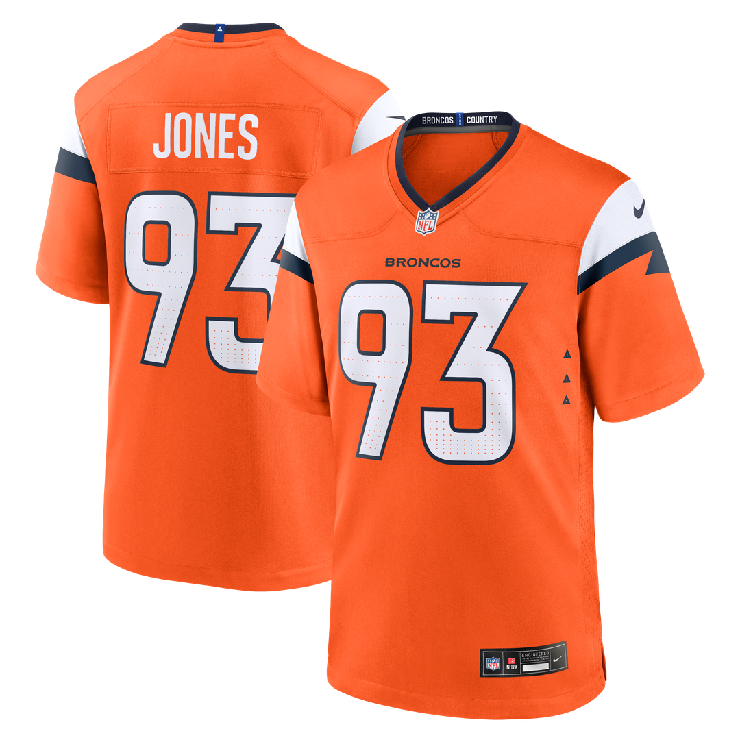 D.J. Jones Denver Broncos Nike Team Game Jersey -  Orange