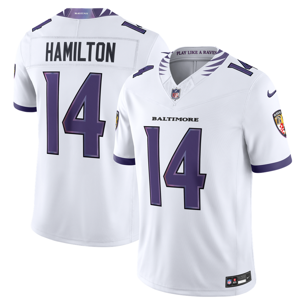 Kyle Hamilton Baltimore Ravens Nike Vapor F.U.S.E. Stitched Limited Jersey - White