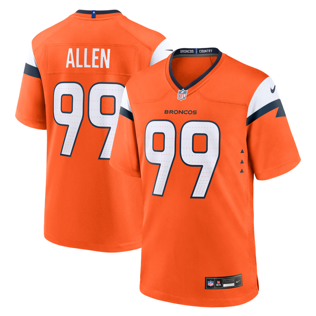 Zach Allen Denver Broncos Nike Team Game Jersey -  Orange