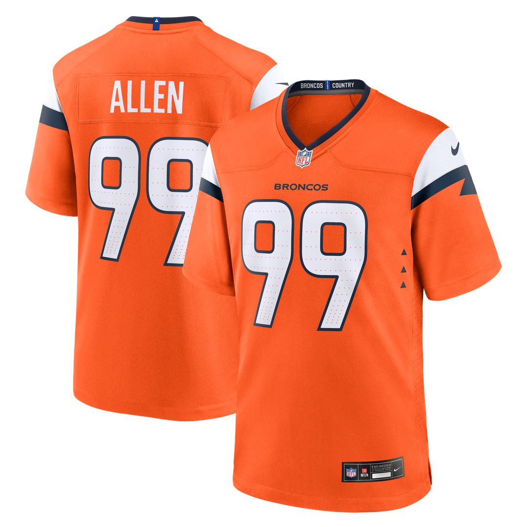 Zach Allen Denver Broncos Nike Team Game Jersey -  Orange