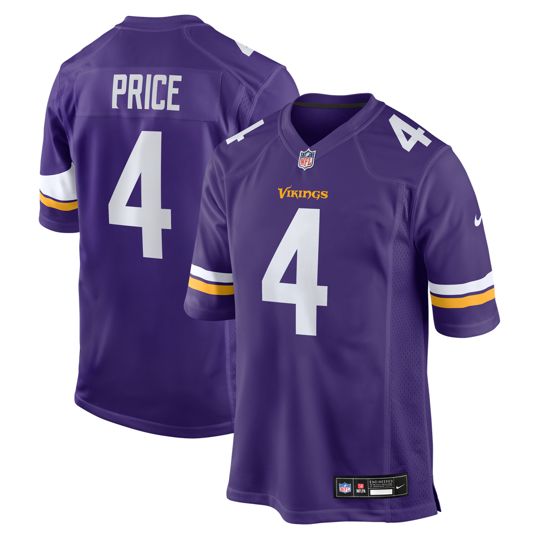Myles Price Minnesota Vikings Nike Team Game Jersey -  Purple