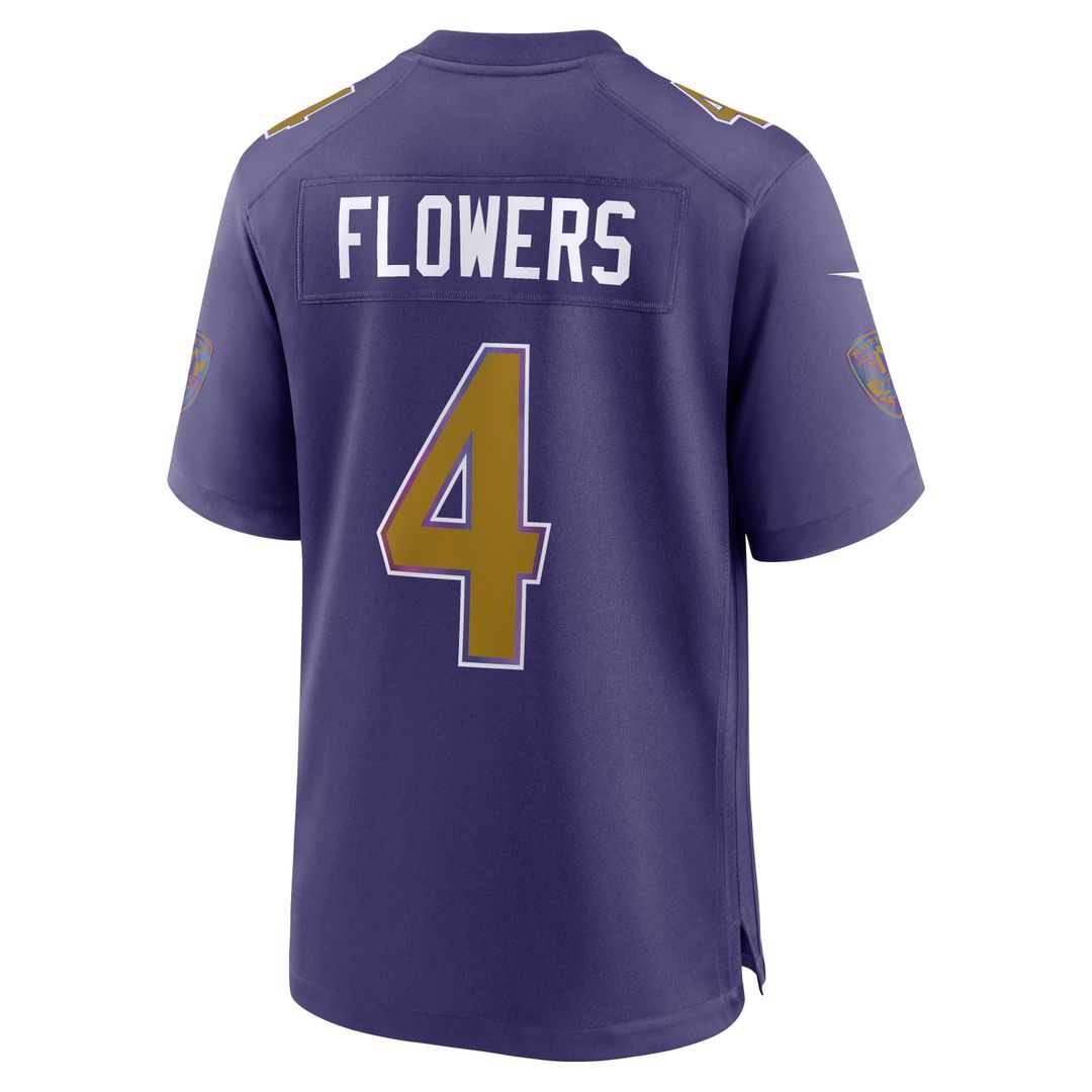 Zay Flowers Baltimore Ravens Nike Alternate Game Jersey - Purple