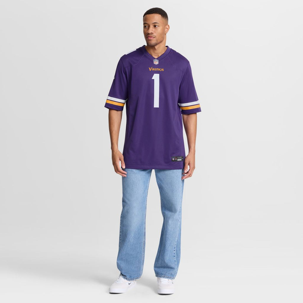 Number 1 Groom Minnesota Vikings Nike Game Jersey - Purple