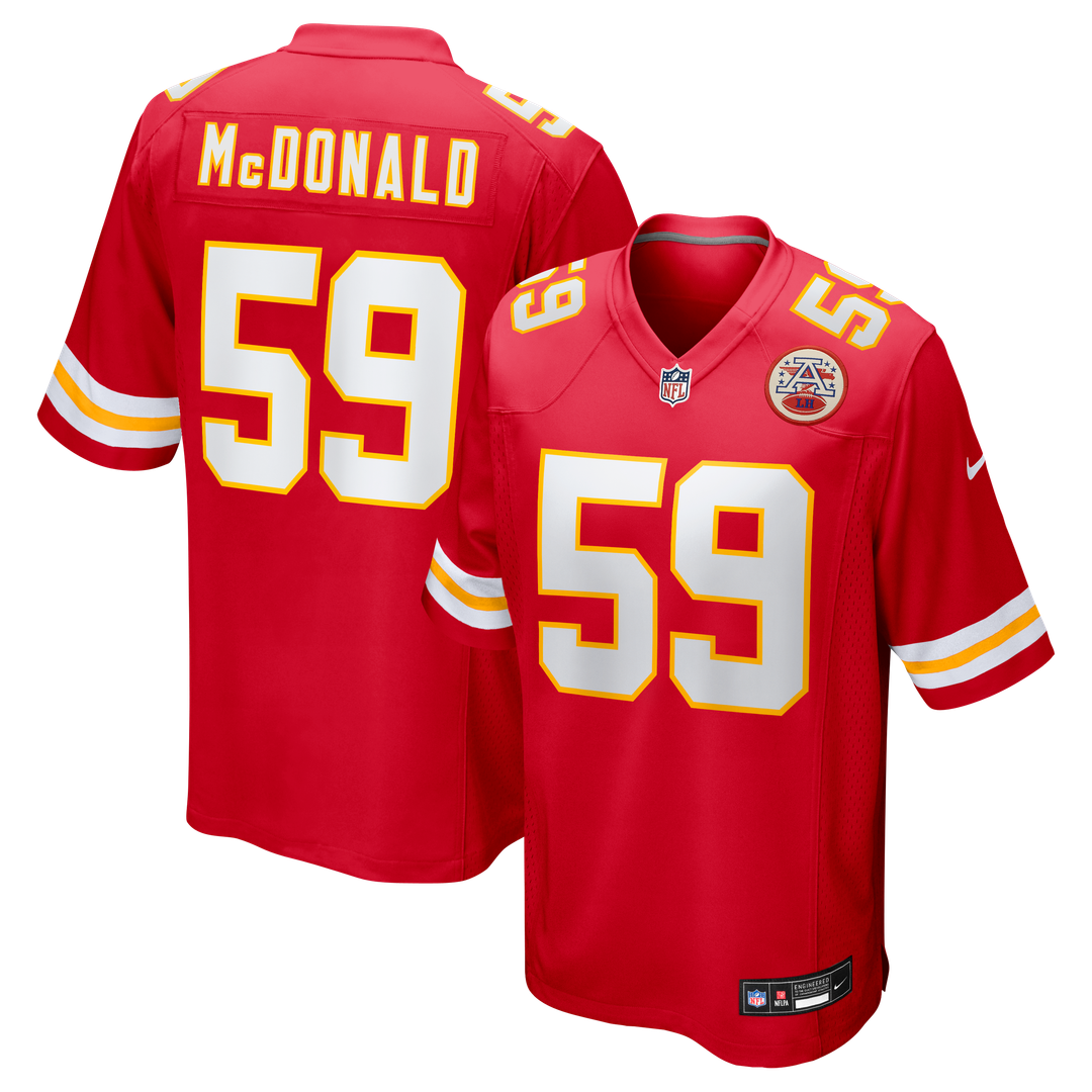 Cooper McDonald Kansas City Chiefs Nike Team Game Jersey -  Red