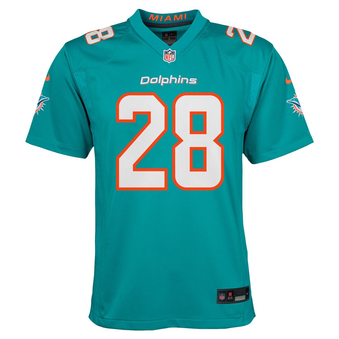 De’Von Achane Miami Dolphins Nike Youth Game Jersey - Aqua