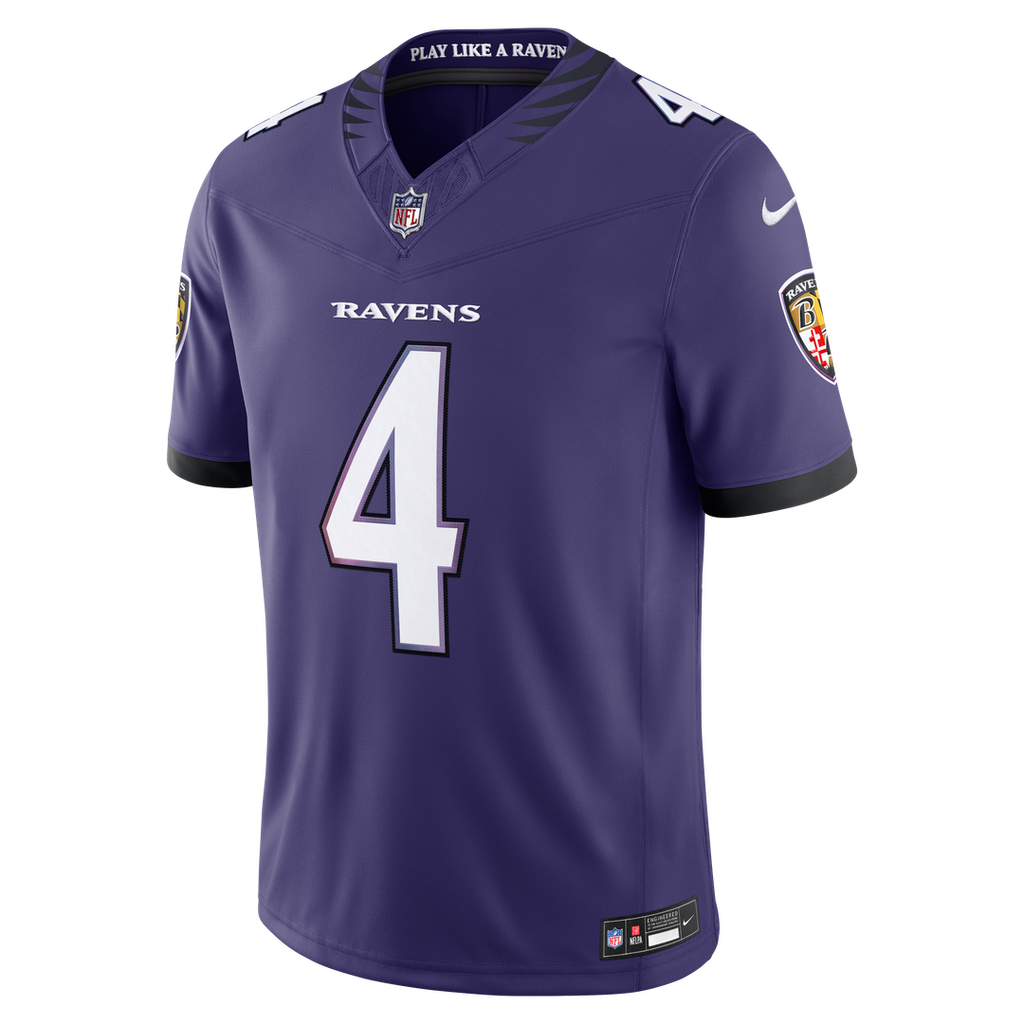 Zay Flowers Baltimore Ravens Nike Vapor F.U.S.E. Stitched Limited Jersey - White
