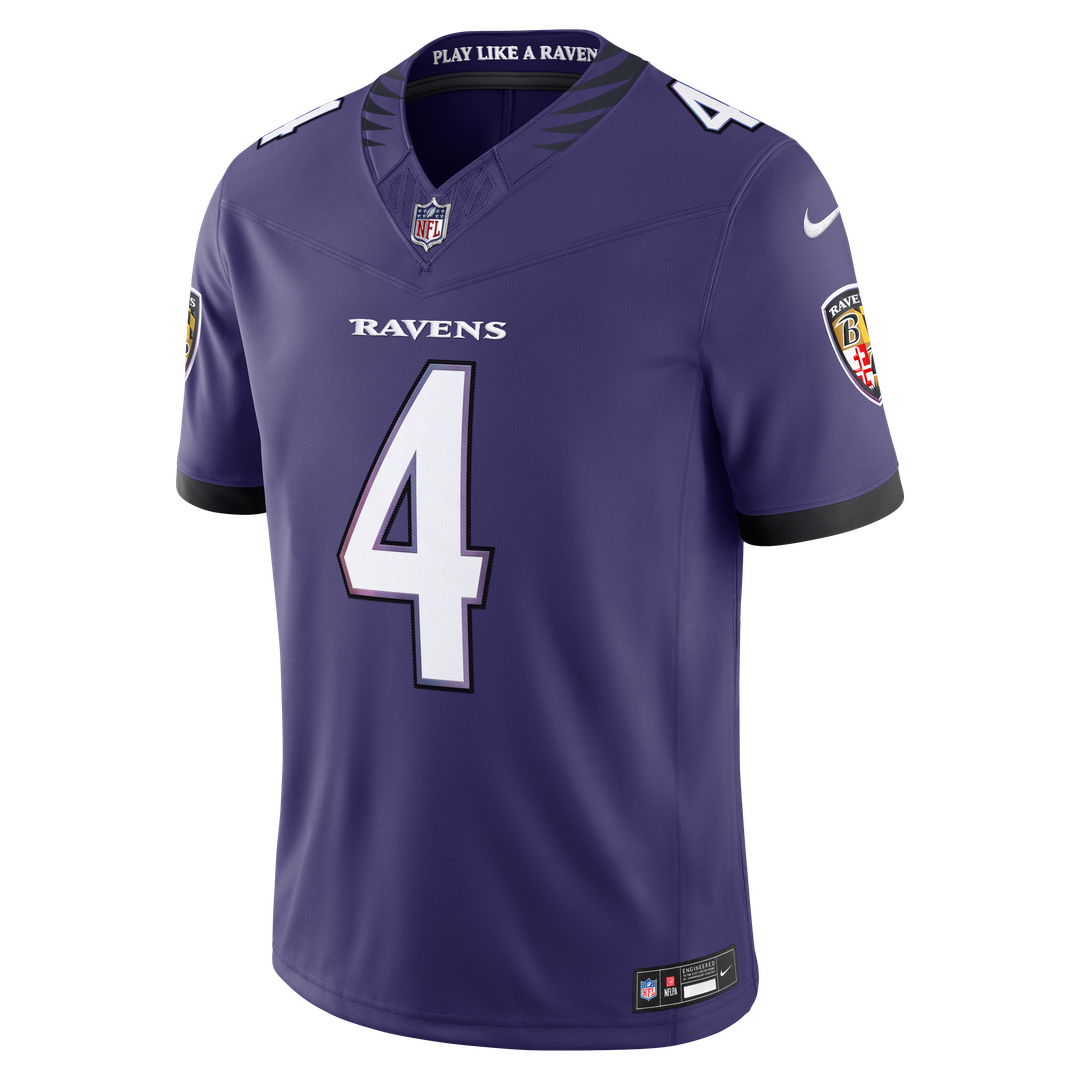 Zay Flowers Baltimore Ravens Nike Vapor F.U.S.E. Stitched Limited Jersey - White
