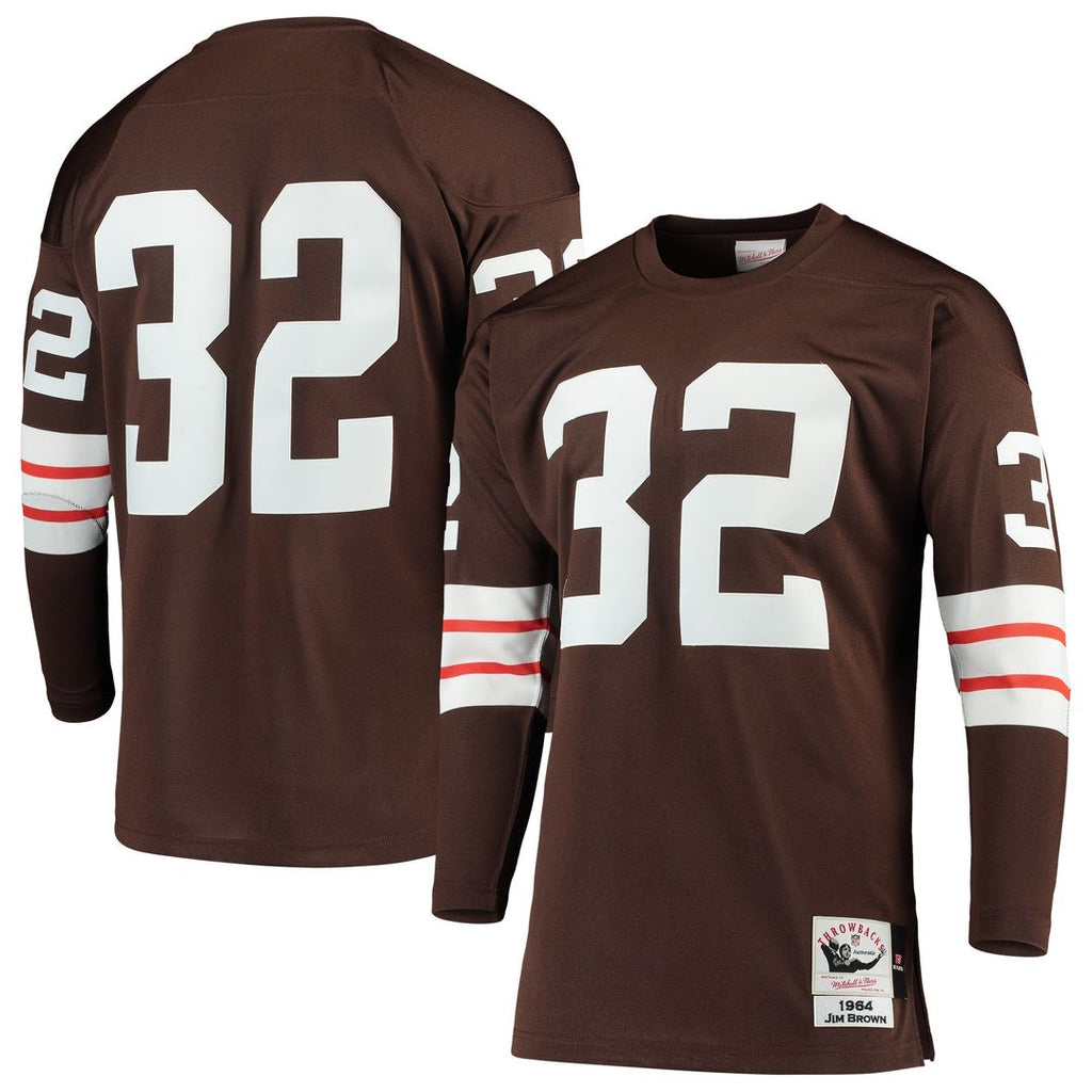 Jim Brown Cleveland Browns 1964 Mitchell & Ness Authentic Throwback Retired Player Jersey - Brown