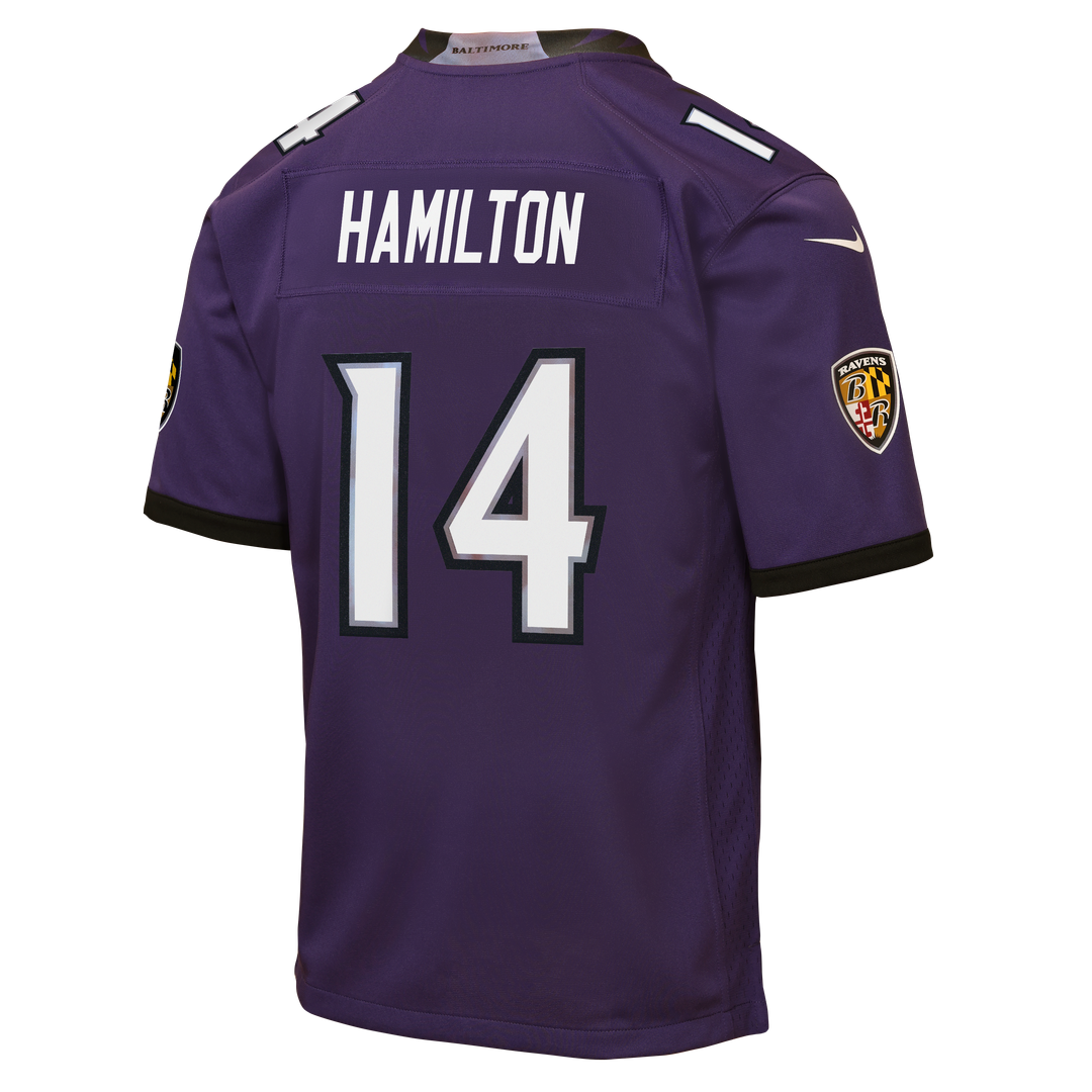 Kyle Hamilton Baltimore Ravens Nike Youth Team Game Jersey - Purple