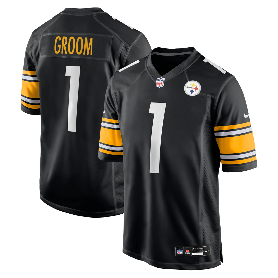 Number 1 Groom Pittsburgh Steelers Nike Game Jersey - Black