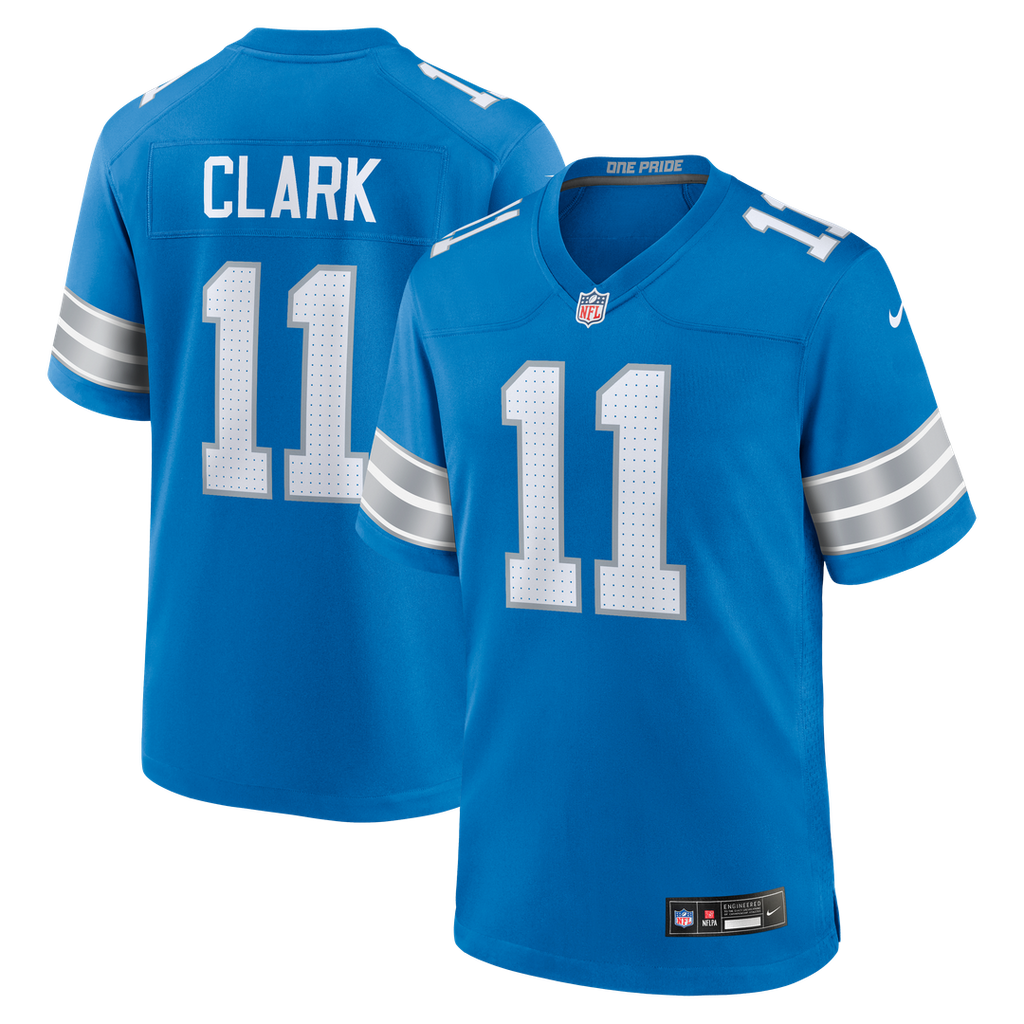 Damone Clark Detroit Lions Nike Team Game Jersey -  Blue