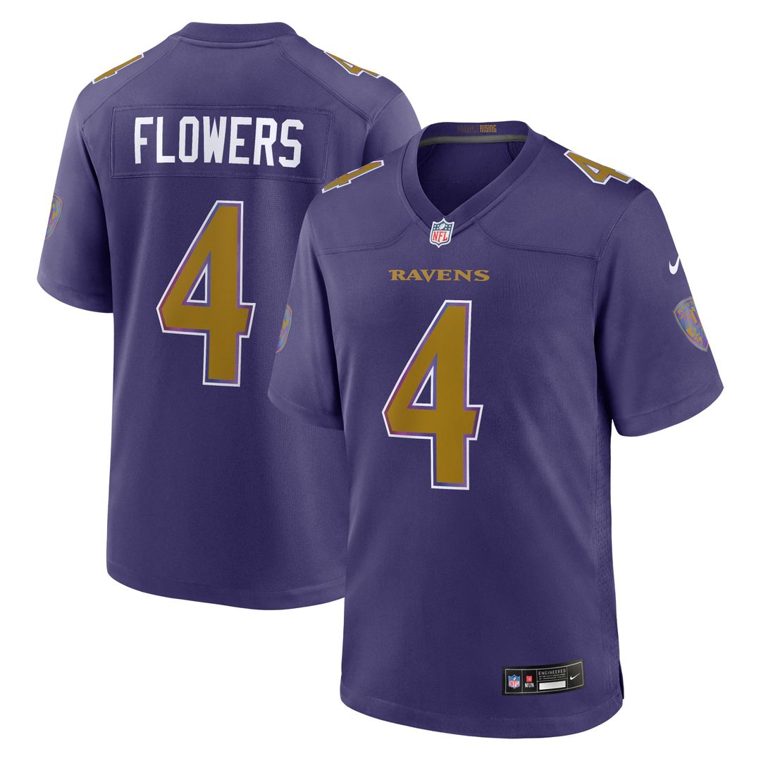 Zay Flowers Baltimore Ravens Nike Alternate Game Jersey - Purple