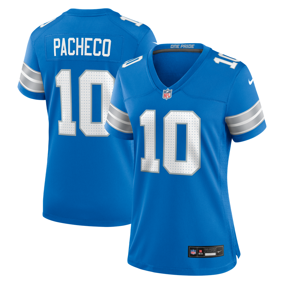 Isiah Pacheco Detroit Lions Nike Women's Team Game Jersey -  Blue