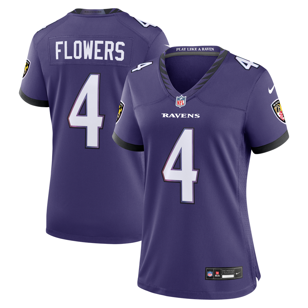 Zay Flowers Baltimore Ravens Nike Women's Team Game Jersey - Purple