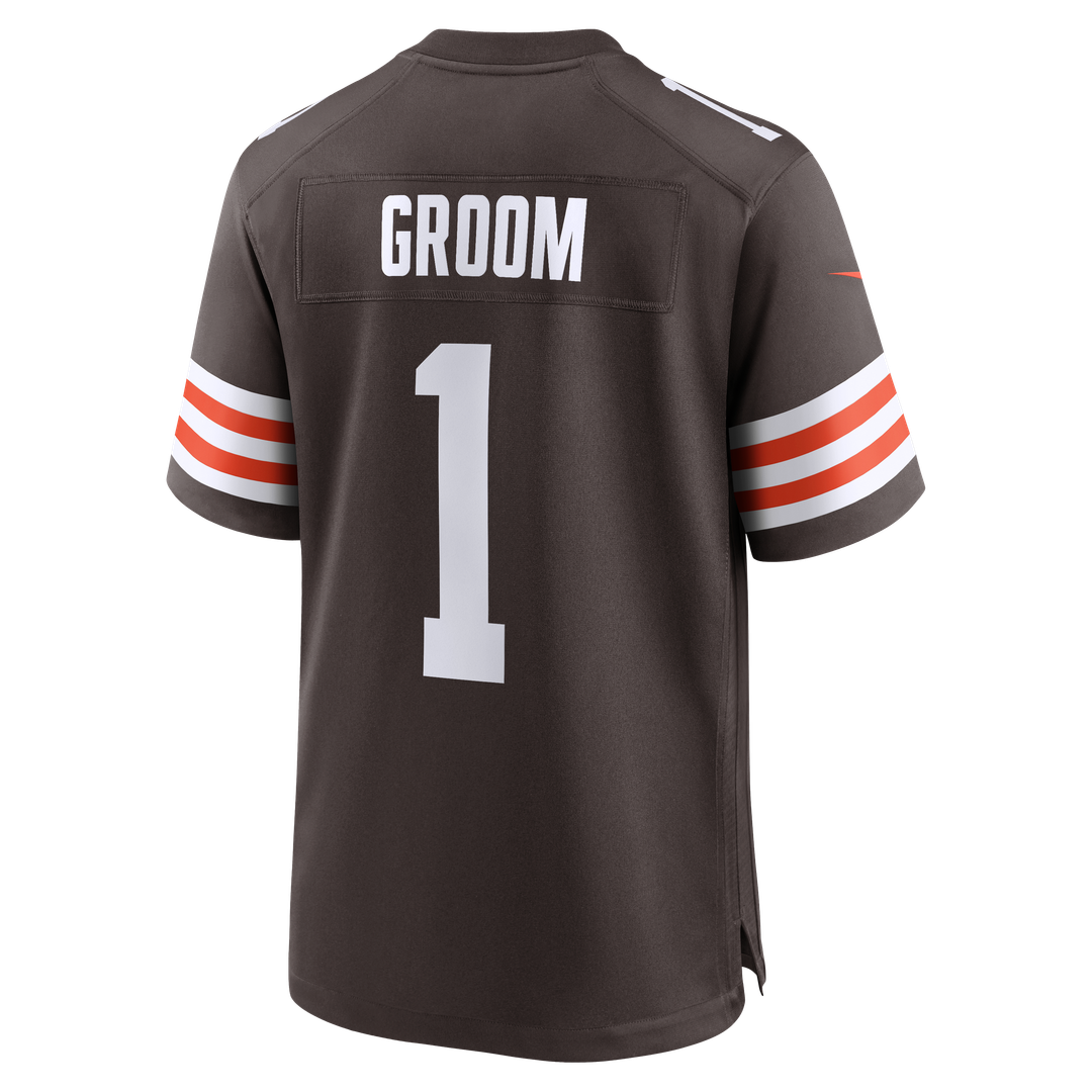 Number 1 Groom Cleveland Browns Nike Game Jersey - Brown