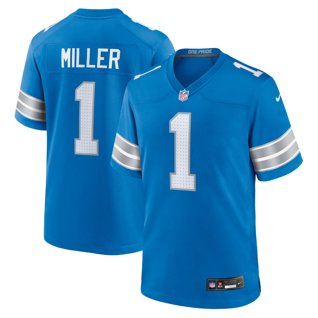 Blake Miller Detroit Lions Nike 2026 NFL Draft First Round Pick No. 17 Team Game Jersey - Blue
