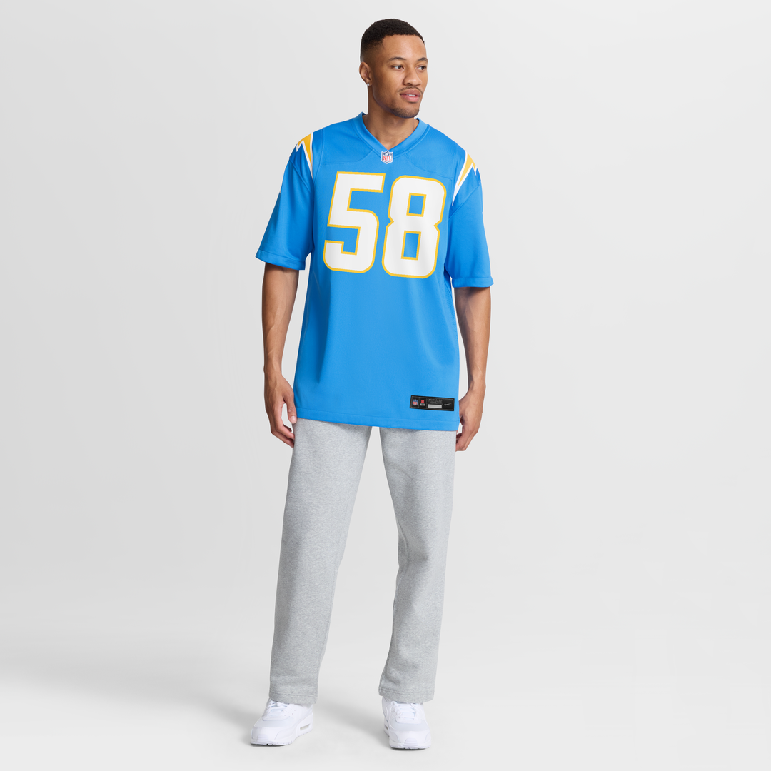 Tae Crowder Los Angeles Chargers Nike Team Game Jersey - Powder Blue