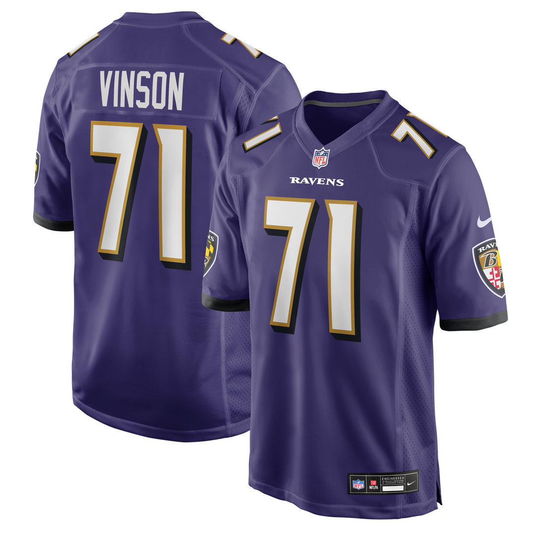 Carson Vinson Baltimore Ravens Nike Team Game Jersey -  Purple