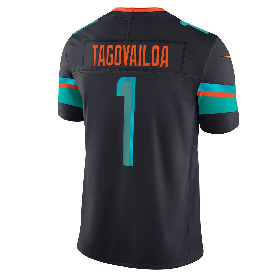 Tua Tagovailoa Miami Dolphins Nike 2025 Rivalries Collection Stitched Limited Jersey - Pitch Blue