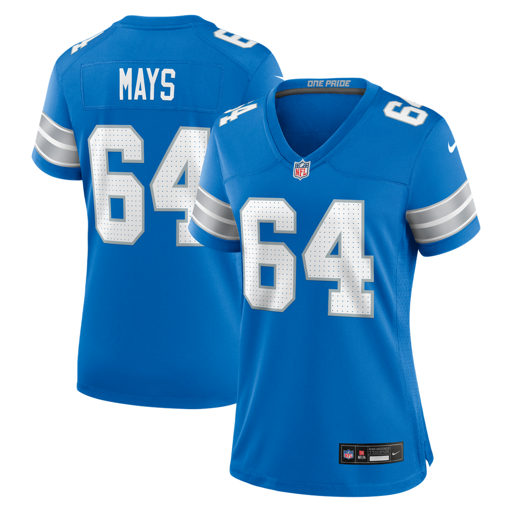 Cade Mays Detroit Lions Nike Women's Team Game Jersey -  Blue
