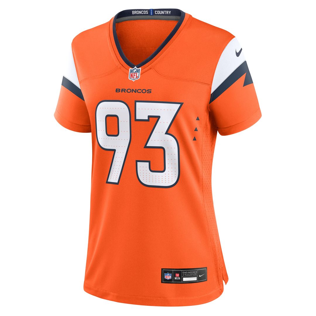D.J. Jones Denver Broncos Nike Women's Team Game Jersey -  Orange