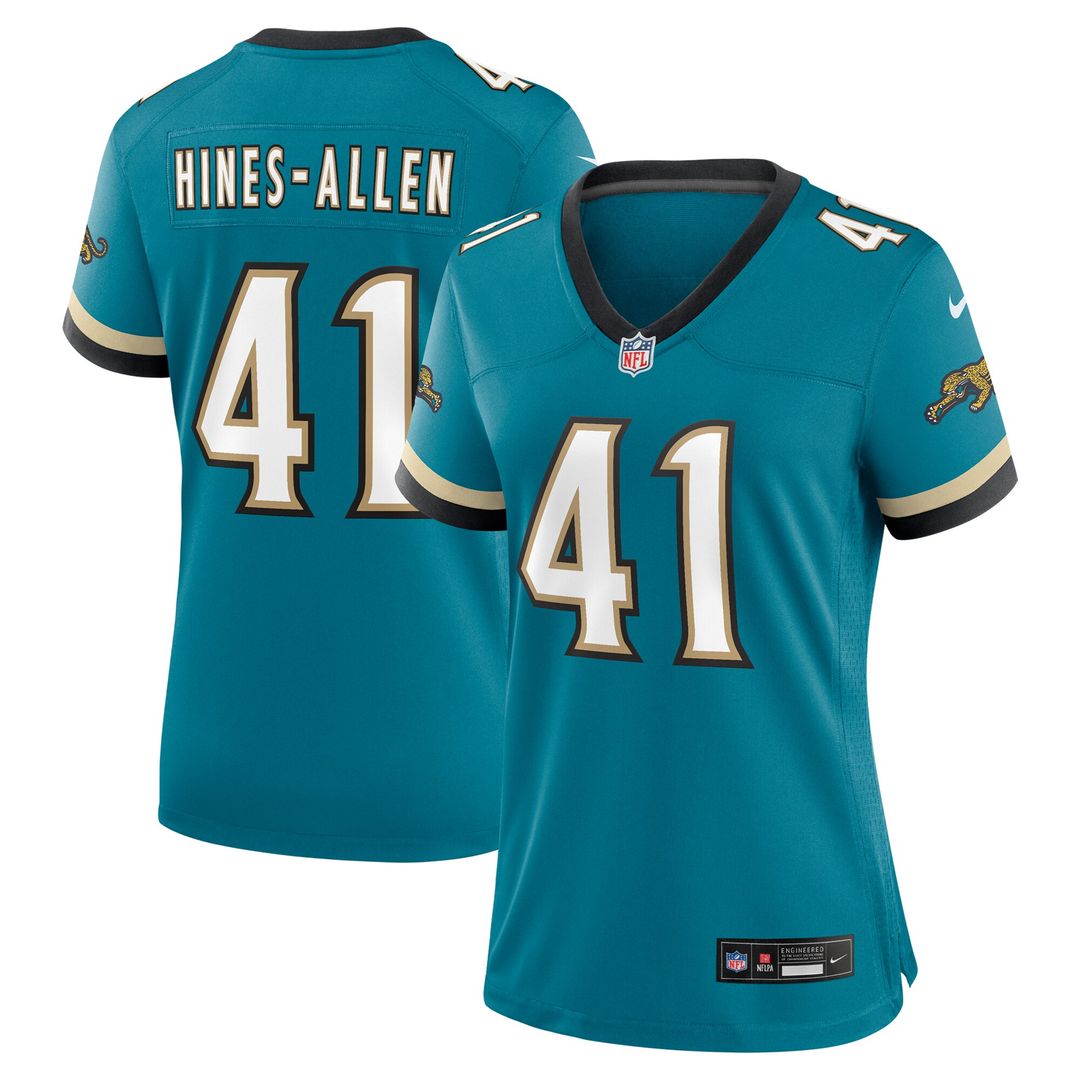 Josh Hines-Allen Jacksonville Jaguars Nike Women's Prowler Throwback Game Jersey - Teal