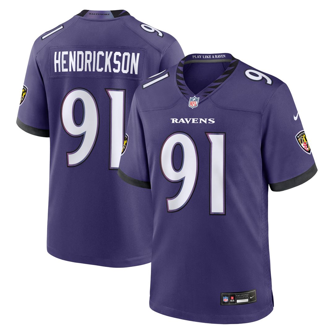 Trey Hendrickson Baltimore Ravens Nike Team Game Jersey - Purple