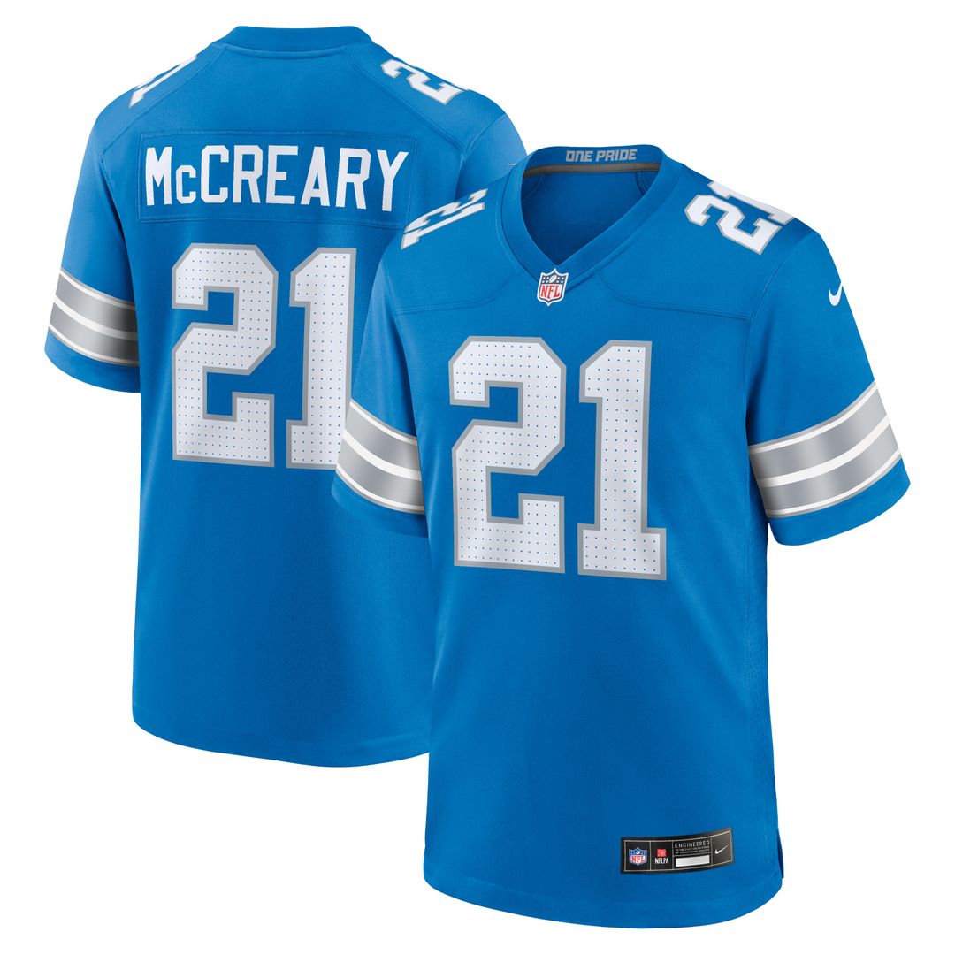 Roger McCreary Detroit Lions Nike Team Game Jersey -  Blue