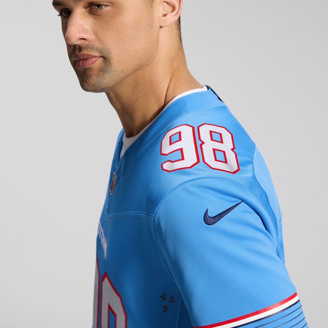 Jeffery Simmons Tennessee Titans Nike Vapor F.U.S.E. Sewn Down Limited Jersey - Light Blue