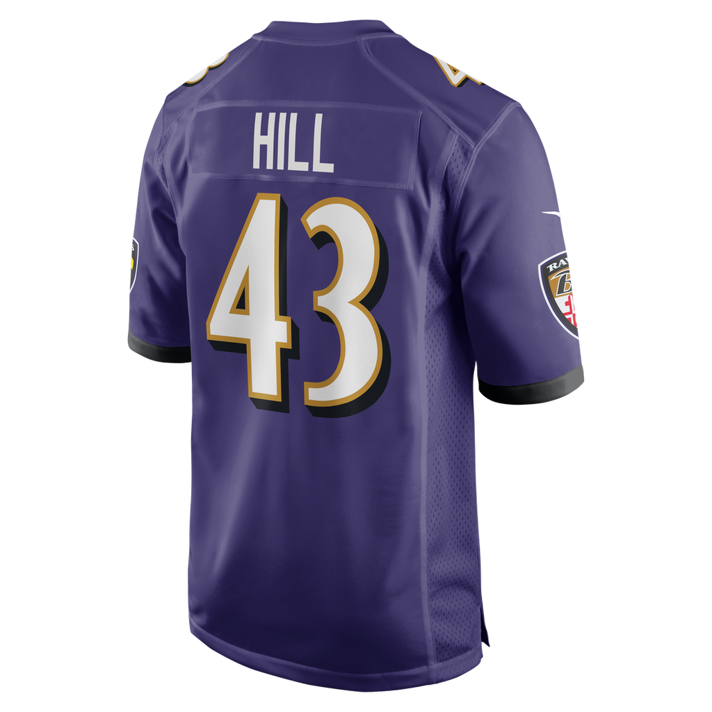 Justice Hill Baltimore Ravens Nike Game Jersey - Purple