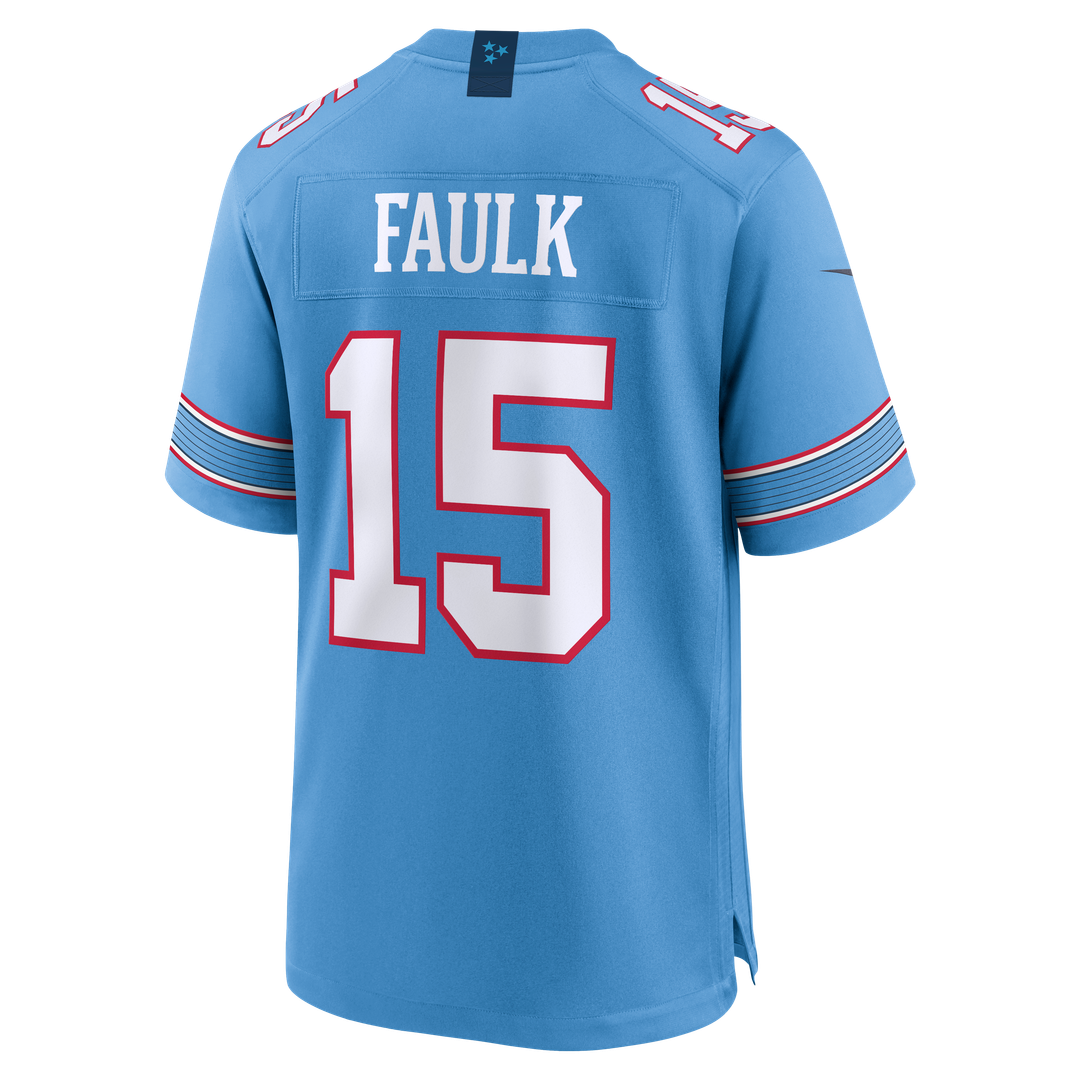 Keldric Faulk Tennessee Titans Nike 2026 NFL Draft First Round Pick No.31 Game Jersey - Light Blue
