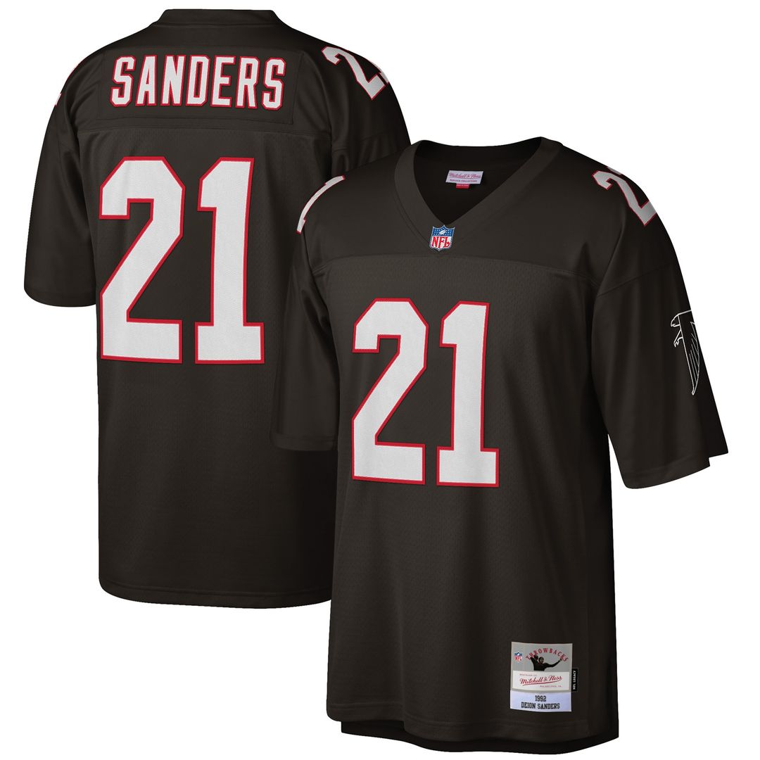 Deion Sanders Atlanta Falcons Mitchell & Ness Big & Tall 1992 Retired Player Replica Jersey - White