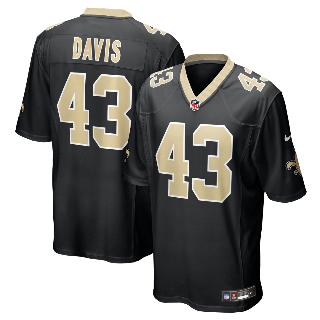Michael Davis New Orleans Saints Nike Team Game Jersey -  Black