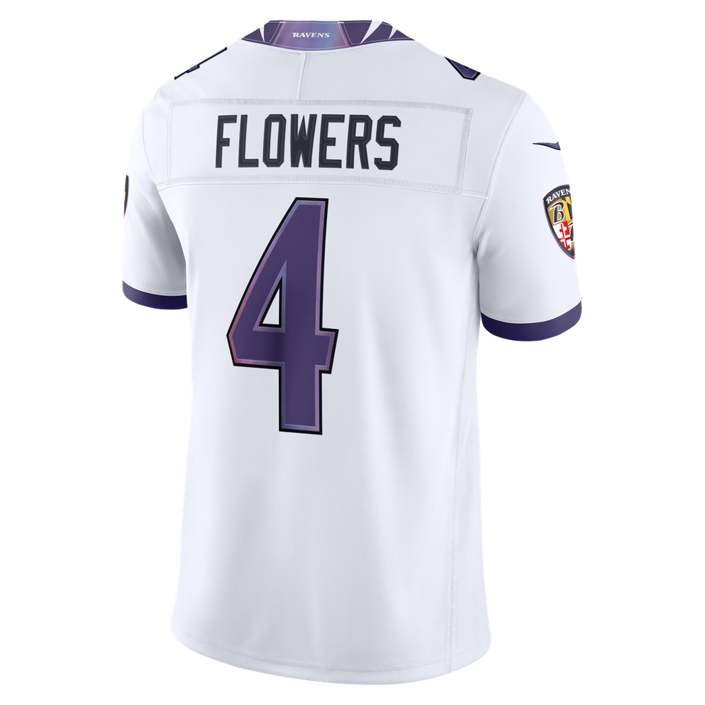 Zay Flowers Baltimore Ravens Nike Vapor F.U.S.E. Stitched Limited Jersey - White
