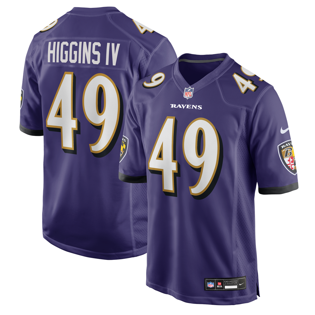 Jay Higgins IV Baltimore Ravens Nike Team Game Jersey -  Purple