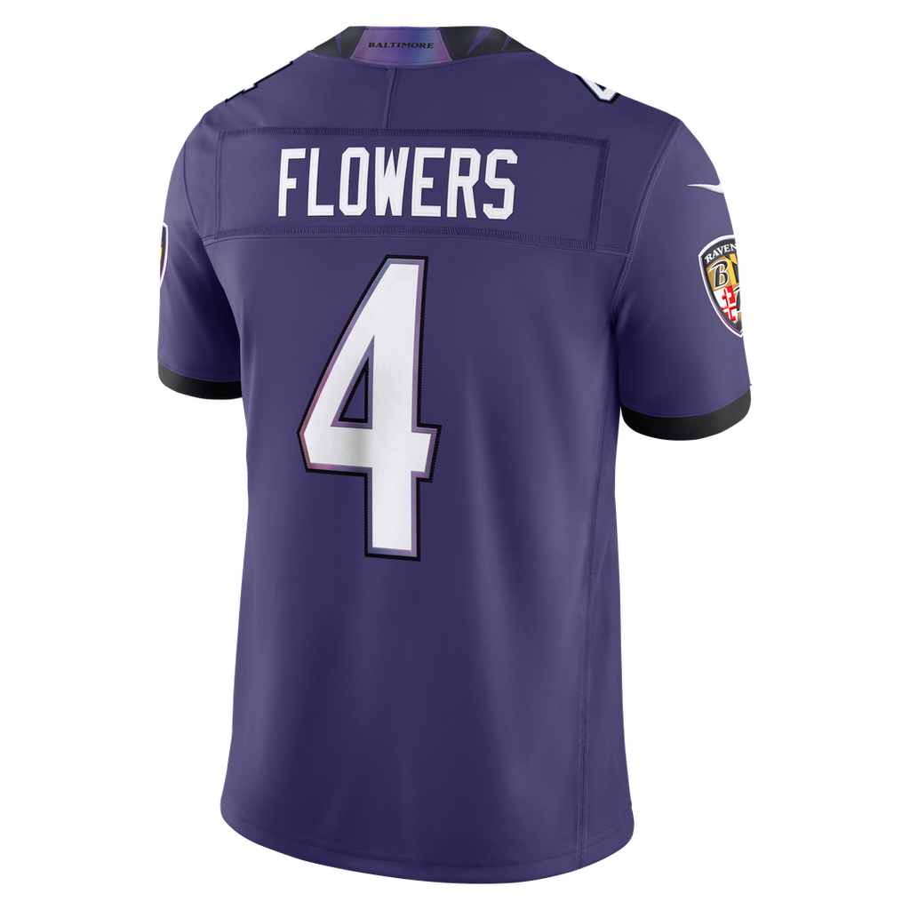 Zay Flowers Baltimore Ravens Nike Vapor F.U.S.E. Stitched Limited Jersey - Purple