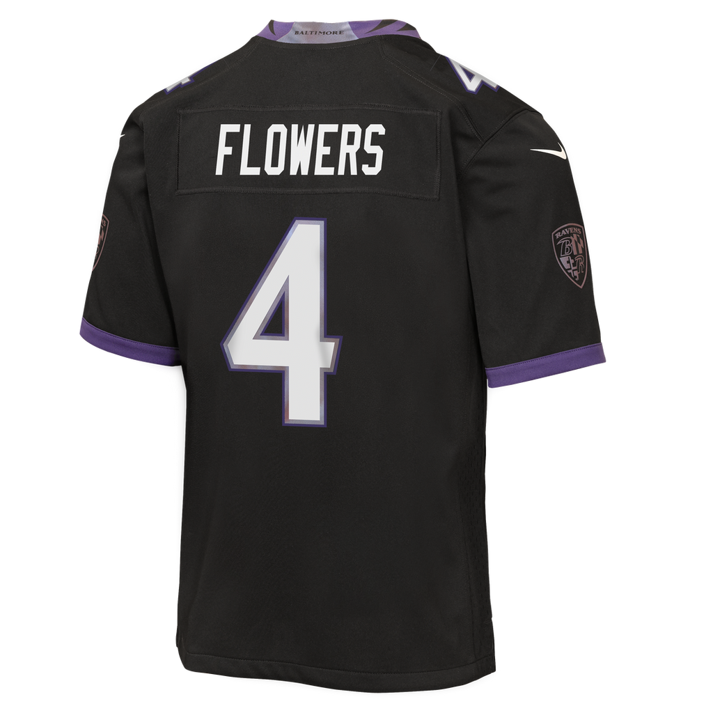 Zay Flowers Baltimore Ravens Nike Youth Alternate Game Jersey - Black