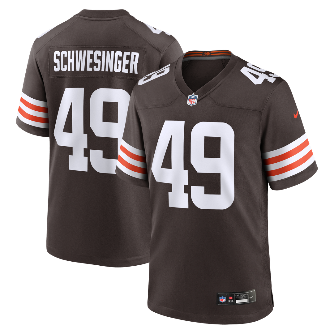 Carson Schwesinger Cleveland Browns Nike 2025 NFL Draft Game Jersey - Brown