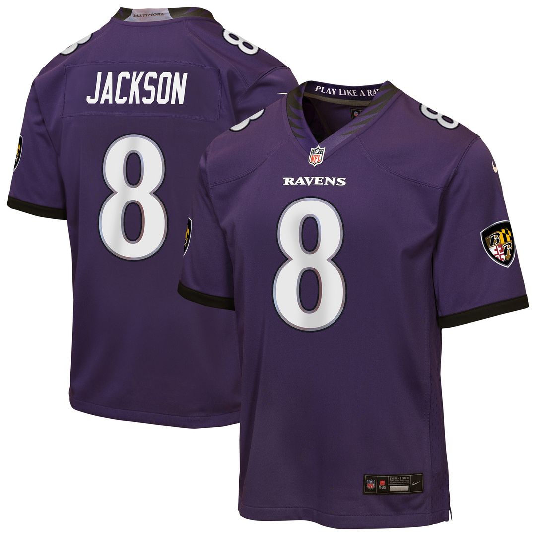 Lamar Jackson Baltimore Ravens Nike Youth Team Game Jersey - Purple