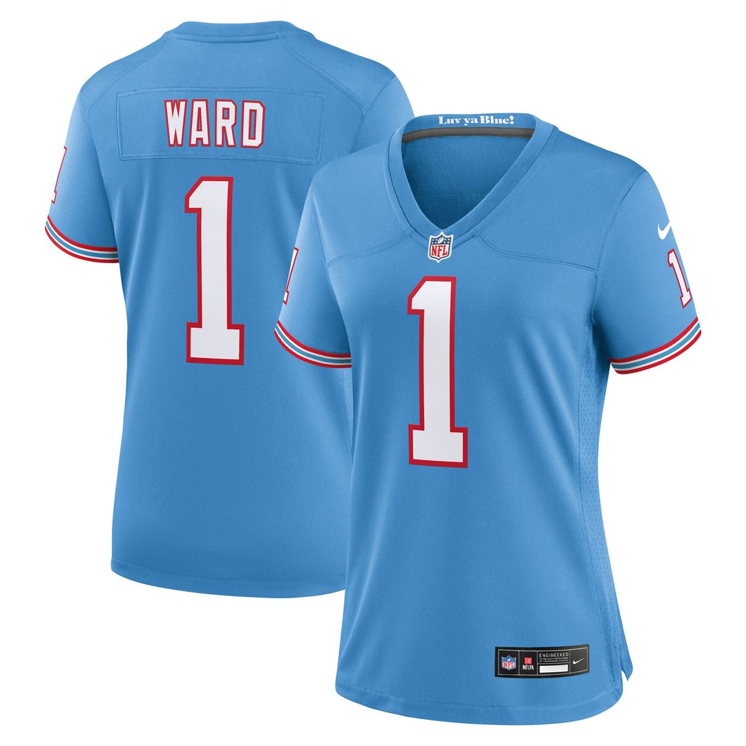 Cameron Ward Tennessee Titans Nike Women's Alternate Oilers Throwback Game Jersey - Light Blue