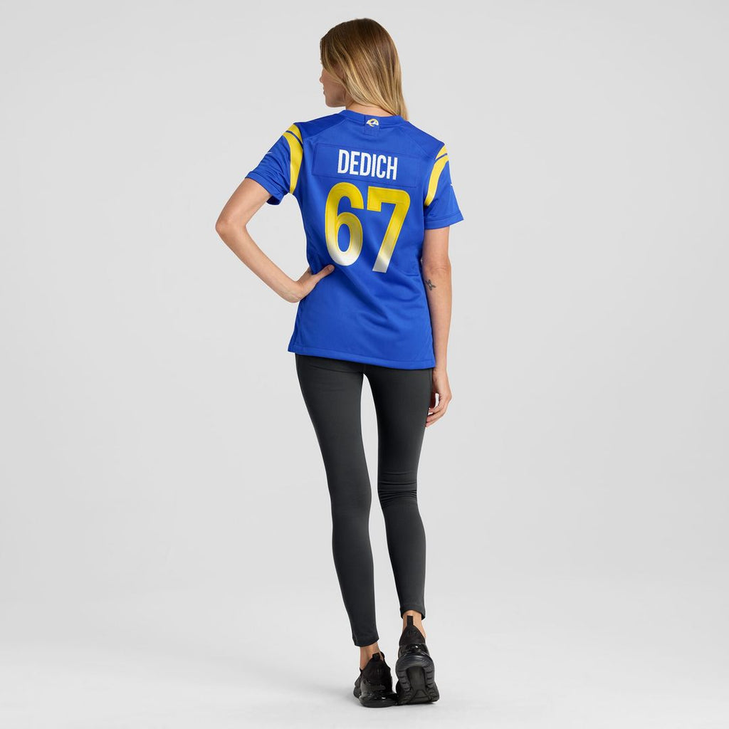 Justin Dedich Los Angeles Rams Nike Women's Game Jersey -  Royal