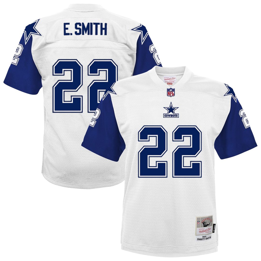 Emmitt Smith Dallas Cowboys Mitchell & Ness Youth 1994 Alternate Legacy Jersey - White