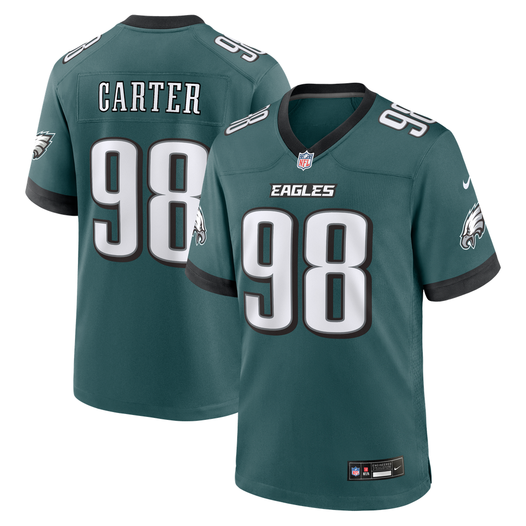 Jalen Carter Philadelphia Eagles Nike Team Game Jersey -  Midnight Green
