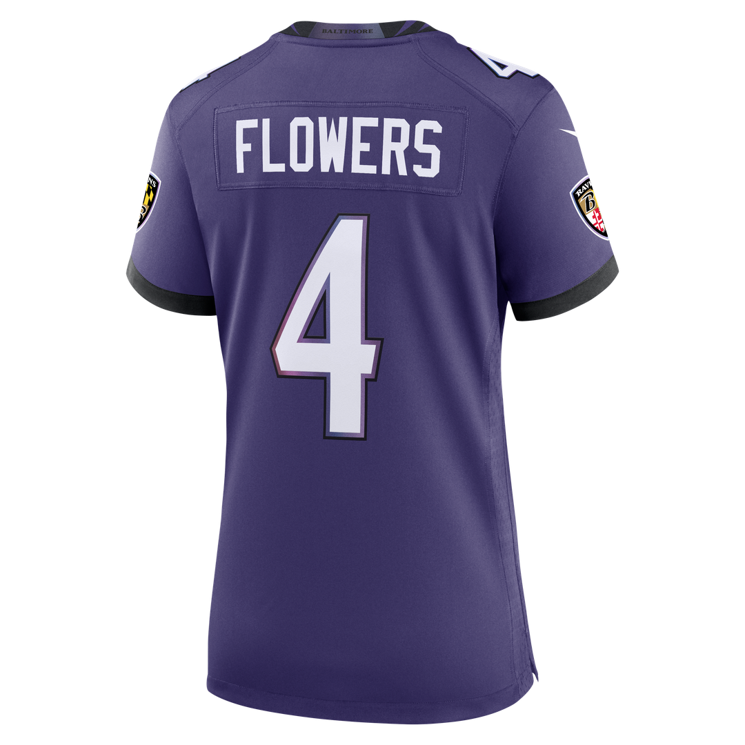 Zay Flowers Baltimore Ravens Nike Women's Team Game Jersey - Purple