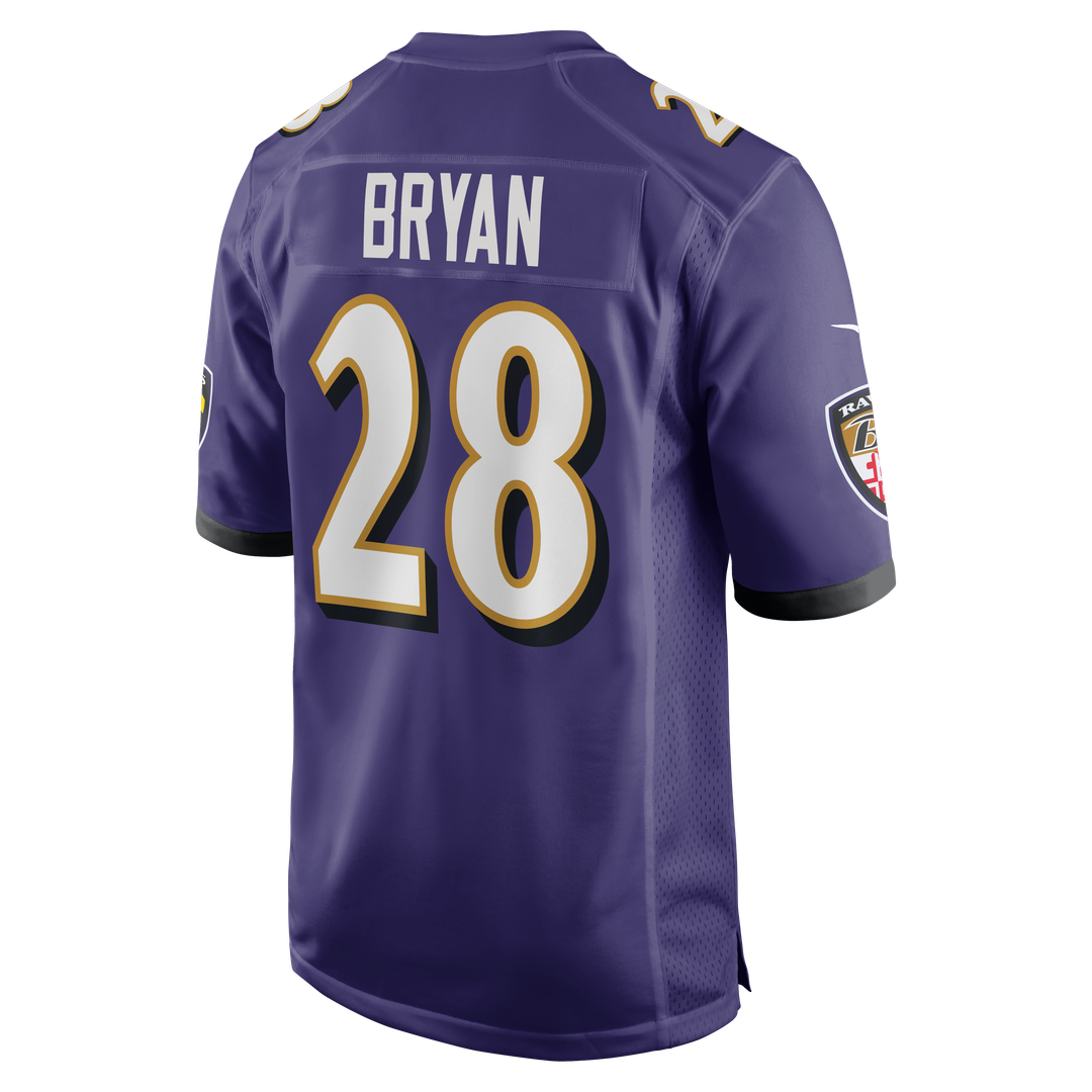 Taven Bryan Baltimore Ravens Nike Team Game Jersey -  Purple