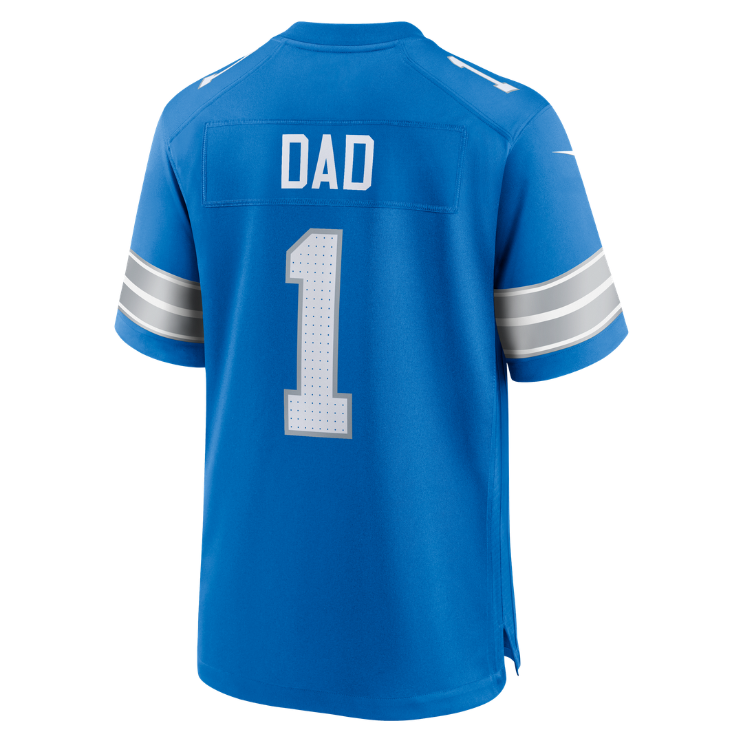 Number 1 Dad Detroit Lions Nike Game Jersey - Blue