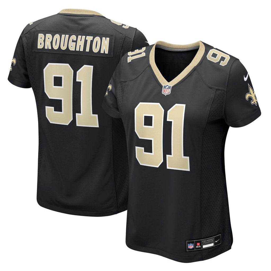 Vernon Broughton New Orleans Saints Nike Women's Team Game Jersey -  Black