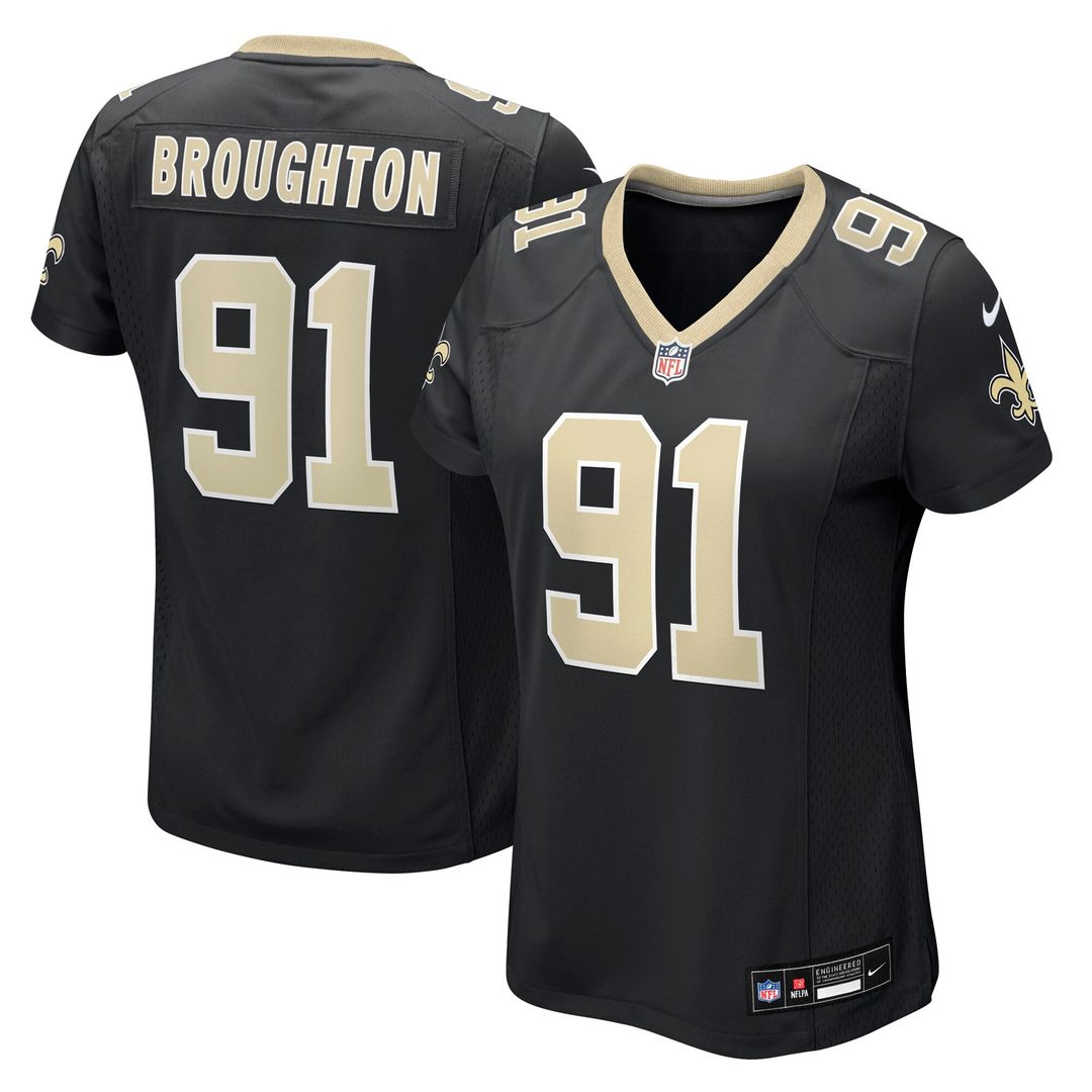 Vernon Broughton New Orleans Saints Nike Women's Team Game Jersey -  Black
